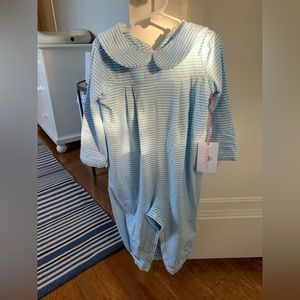 Cecil and Lou NWT blue striped long romper 3T